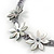 Mother Of Pearl Floral Black Grey Silk Cord Necklace - 48cm L - view 5