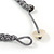 Mother Of Pearl Floral Black Grey Silk Cord Necklace - 48cm L - view 6