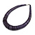 Chunky Glittering Purple Coin Shape Wood Bead Necklace - 56cm L - view 3