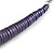 Chunky Glittering Purple Coin Shape Wood Bead Necklace - 56cm L - view 5