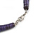 Chunky Glittering Purple Coin Shape Wood Bead Necklace - 56cm L - view 6