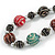 Multicoloured Wood Bead with Wire Detailing Necklace - 56cm L - view 3