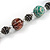 Multicoloured Wood Bead with Wire Detailing Necklace - 56cm L - view 4
