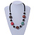 Multicoloured Wood Bead with Wire Detailing Necklace - 56cm L - view 2