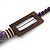 Trendy Wood, Acrylic Bead Geometric Chunky Necklace (Purple/ Brown) - 70cm L - view 5