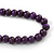 Trendy Wood, Acrylic Bead Geometric Chunky Necklace (Purple/ Brown) - 70cm L - view 3
