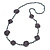 Long Grey Floral Crochet, Glass Bead Necklace - 104cm Length - view 3