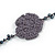 Long Grey Floral Crochet, Glass Bead Necklace - 104cm Length - view 4