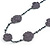 Long Grey Floral Crochet, Glass Bead Necklace - 104cm Length - view 5