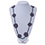 Long Grey Floral Crochet, Glass Bead Necklace - 104cm Length - view 2