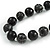 Chunky Black Wood Bead Necklace - 76cm L - view 3