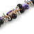 Exquisite Black Ceramic Bead & Purple/ Natural Shell Composite Silver Tone Link Necklace - 43cm L/ 5cm Ext - view 4