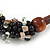 Chunky Cluster Black Ceramic Beads, Natural Shell Nuggets Wood Bar Necklace - 48cm Long - view 4