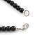 Chunky Cluster Black Ceramic Beads, Natural Shell Nuggets Wood Bar Necklace - 48cm Long - view 5