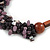 Chunky Cluster Black Ceramic Beads, Purple Shell Nuggets Wood Bar Necklace - 48cm Long - view 3