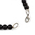 Chunky Cluster Black Ceramic Beads, Purple Shell Nuggets Wood Bar Necklace - 48cm Long - view 5