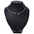 Delicate Clear Austrian Crystals Slim Flex Choker Necklace In Rhodium Plating - view 2