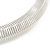 Chunky Light Silver Spring Type Ribbed Magnetic Necklace - 45cm L - view 5
