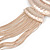 Statement Hammered Bib with Long Fringe Necklace In Rose Gold Metal - 46cm L/ 8cm Ext - view 8