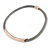 Stylish Light Grey Leather Cord Necklace with Gold Tone Sliding Tunnel Detailing - 44cm L - view 3