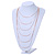 Trendy Muntitrand Layered Chain Bar Necklace In Rose Gold Tone - 90cm Long - view 2