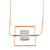 Geometric Open Square Pendant with Rose Gold Snake Type Chain - 41cm L/ 7cm Ext - view 2