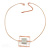Geometric Open Square Pendant with Rose Gold Snake Type Chain - 41cm L/ 7cm Ext