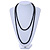 Long Black Glass Bead Necklace - 140cm Length/ 8mm - view 2