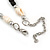 Delicate Glass Beads and Sea Shell, Metal Bar Necklace In Silver Tone (Black/ White) - 50cm L/ 6cm Ext - view 5
