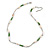 Delicate Glass Beads and Sea Shell, Metal Bar Necklace In Silver Tone (Green/ White) - 50cm L/ 6cm Ext