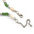 Delicate Glass Beads and Sea Shell, Metal Bar Necklace In Silver Tone (Green/ White) - 50cm L/ 6cm Ext - view 4
