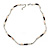 Delicate Glass Beads and Sea Shell, Metal Bar Necklace In Silver Tone (Dark Grey/ White) - 50cm L/ 6cm Ext - view 3