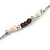 Delicate Glass Beads and Sea Shell, Metal Bar Necklace In Silver Tone (Dark Grey/ White) - 50cm L/ 6cm Ext - view 5