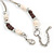 Delicate Glass Beads and Sea Shell, Metal Bar Necklace In Silver Tone (Dark Grey/ White) - 50cm L/ 6cm Ext - view 6