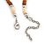 Delicate Glass Beads and Sea Shell, Metal Bar Necklace In Silver Tone (Brown/ White) - 50cm L/ 6cm Ext - view 6