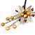 Romantic Beaded Flower Pendant with Black Faux Leather Cord In Silver Tone (Brown, Honey) - 44cm L - view 4