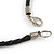 Romantic Beaded Flower Pendant with Black Faux Leather Cord In Silver Tone (Brown, Honey) - 44cm L - view 6