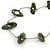 Stylish Green Bone Bead and Textured Metal Bar Necklace In Silver Tone - 43cm L/ 5cm Ext - view 4