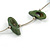 Stylish Green Bone Bead and Textured Metal Bar Necklace In Silver Tone - 43cm L/ 5cm Ext - view 5