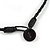 Stylish Brown Glass, Silver Acrylic Bead Black Faux Leather Cord Bib Style Necklace - 42cm L - view 5