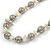 Stylish Metal Ball with Wire and Antique White Sea Shell Nugget Necklace In Silver Tone - 44cm L/ 4cm Ext - view 3