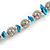 Stylish Metal Ball with Wire and Teal Sea Shell Nugget Necklace In Silver Tone - 44cm L/ 4cm Ext - view 5