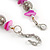 Stylish Metal Ball with Wire and Deep Pink Sea Shell Nugget Necklace In Silver Tone - 44cm L/ 4cm Ext - view 6