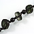 Dark Green Bone and Black Wood Bead with Cotton Cord Necklace - 62cm L - view 5