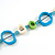 Blue/ Green/ White Bone Rings, Blue Glass Beads Necklace - 76cm L - view 4