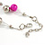 13mm Deep Pink, Silver Mirror Bead Wire Necklace In Silver Tone - 50cm L/ 4cm Ext - view 4