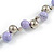 13mm Lavender, Silver Mirror Bead Wire Necklace In Silver Tone - 50cm L/ 4cm Ext - view 4
