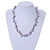 13mm Lavender, Silver Mirror Bead Wire Necklace In Silver Tone - 50cm L/ 4cm Ext - view 2