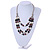 Layered Glass Bead Statement Necklace (Brown/ Black/ White/ Silver) - 62cm L - view 2