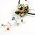 Green Shell Flower with Multi Faux Pearl Bead Flex Wire Choker Necklace - Adjustable - view 5